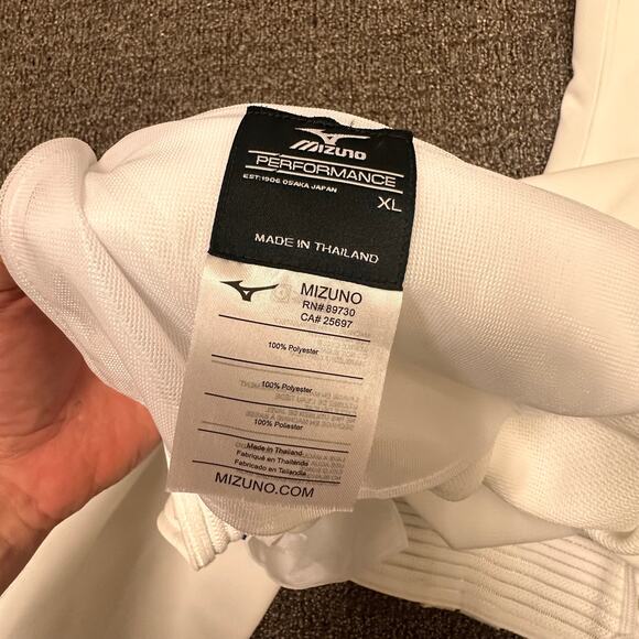 NWT Mizuno Pants Men’s Sz XL Baseball Uniform Hemmed Bottom White‎ See Details - Picture 11 of 12